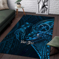 Personalised Polynesia Zodiac Pisces Area Rug Galaxy Polynesian Pattern Chest Tattoo Style