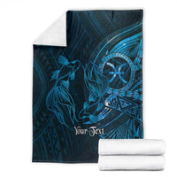Personalised Polynesia Zodiac Pisces Blanket Galaxy Polynesian Pattern Chest Tattoo Style