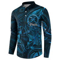 Personalised Polynesia Zodiac Pisces Button Sweatshirt Galaxy Polynesian Pattern Chest Tattoo Style