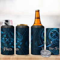 Personalised Polynesia Zodiac Pisces 4 in 1 Can Cooler Tumbler Galaxy Polynesian Pattern Chest Tattoo Style