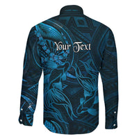 Personalised Polynesia Zodiac Pisces Family Matching Off Shoulder Maxi Dress and Hawaiian Shirt Galaxy Polynesian Pattern Chest Tattoo Style LT14 - Polynesian Pride