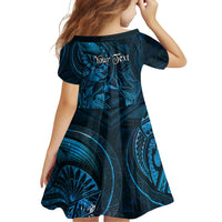 Personalised Polynesia Zodiac Pisces Family Matching Short Sleeve Bodycon Dress and Hawaiian Shirt Galaxy Polynesian Pattern Chest Tattoo Style LT14 - Polynesian Pride