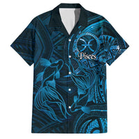 Personalised Polynesia Zodiac Pisces Family Matching Summer Maxi Dress and Hawaiian Shirt Galaxy Polynesian Pattern Chest Tattoo Style LT14 Dad's Shirt - Short Sleeve Blue - Polynesian Pride