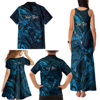 Personalised Polynesia Zodiac Pisces Family Matching Tank Maxi Dress and Hawaiian Shirt Galaxy Polynesian Pattern Chest Tattoo Style LT14 - Polynesian Pride