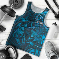 Personalised Polynesia Zodiac Pisces Men Tank Top Galaxy Polynesian Pattern Chest Tattoo Style