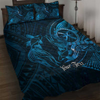 Personalised Polynesia Zodiac Pisces Quilt Bed Set Galaxy Polynesian Pattern Chest Tattoo Style