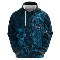 Personalised Polynesia Zodiac Pisces Zip Hoodie Galaxy Polynesian Pattern Chest Tattoo Style
