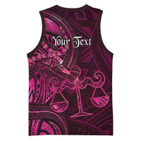 Personalised Polynesia Zodiac Libra Basketball Jersey Galaxy Polynesian Pattern Chest Tattoo Style