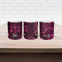 Personalised Polynesia Zodiac Libra Ceramic Mug Galaxy Polynesian Pattern Chest Tattoo Style