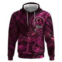 Personalised Polynesia Zodiac Libra Hoodie Galaxy Polynesian Pattern Chest Tattoo Style