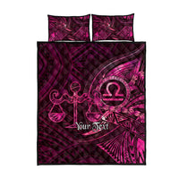 Personalised Polynesia Zodiac Libra Quilt Bed Set Galaxy Polynesian Pattern Chest Tattoo Style