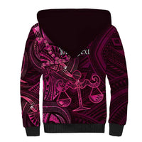 Personalised Polynesia Zodiac Libra Sherpa Hoodie Galaxy Polynesian Pattern Chest Tattoo Style