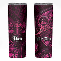 Personalised Polynesia Zodiac Libra Skinny Tumbler Galaxy Polynesian Pattern Chest Tattoo Style