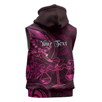 Personalised Polynesia Zodiac Libra Sleeveless Zip Hoodie Galaxy Polynesian Pattern Chest Tattoo Style
