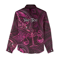 Personalised Polynesia Zodiac Libra Women Casual Shirt Galaxy Polynesian Pattern Chest Tattoo Style
