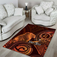 Personalised Polynesia Zodiac Leo Area Rug Galaxy Polynesian Pattern Chest Tattoo Style