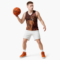 Personalised Polynesia Zodiac Leo Basketball Jersey Galaxy Polynesian Pattern Chest Tattoo Style
