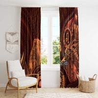Personalised Polynesia Zodiac Leo Window Curtain Galaxy Polynesian Pattern Chest Tattoo Style