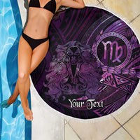 Personalised Polynesia Zodiac Virgo Beach Blanket Galaxy Polynesian Pattern Chest Tattoo Style