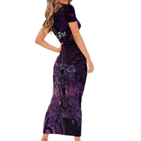 Personalised Polynesia Zodiac Virgo Family Matching Short Sleeve Bodycon Dress and Hawaiian Shirt Galaxy Polynesian Pattern Chest Tattoo Style LT14 - Polynesian Pride