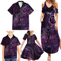 Personalised Polynesia Zodiac Virgo Family Matching Summer Maxi Dress and Hawaiian Shirt Galaxy Polynesian Pattern Chest Tattoo Style LT14 - Polynesian Pride