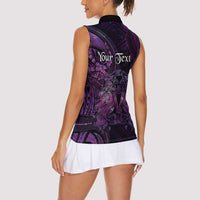 Personalised Polynesia Zodiac Virgo Women Sleeveless Polo Shirt Galaxy Polynesian Pattern Chest Tattoo Style