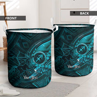 Personalised Polynesia Zodiac Sagittarius Laundry Basket Galaxy Polynesian Pattern Chest Tattoo Style