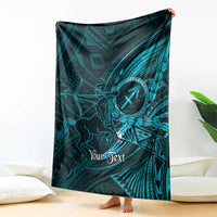 Personalised Polynesia Zodiac Sagittarius Blanket Galaxy Polynesian Pattern Chest Tattoo Style