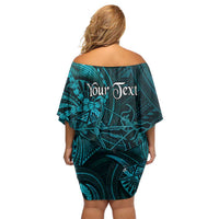 Personalised Polynesia Zodiac Sagittarius Family Matching Off Shoulder Short Dress and Hawaiian Shirt Galaxy Polynesian Pattern Chest Tattoo Style LT14 - Polynesian Pride