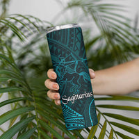 Personalised Polynesia Zodiac Sagittarius Skinny Tumbler Galaxy Polynesian Pattern Chest Tattoo Style