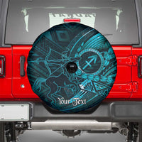 Personalised Polynesia Zodiac Sagittarius Spare Tire Cover Galaxy Polynesian Pattern Chest Tattoo Style