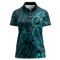 Personalised Polynesia Zodiac Sagittarius Women Polo Shirt Galaxy Polynesian Pattern Chest Tattoo Style