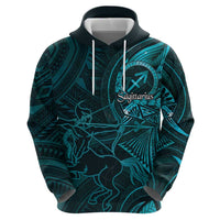 Personalised Polynesia Zodiac Sagittarius Zip Hoodie Galaxy Polynesian Pattern Chest Tattoo Style