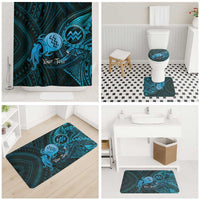 Personalised Polynesia Zodiac Aquarius Bathroom Set Galaxy Polynesian Pattern Chest Tattoo Style