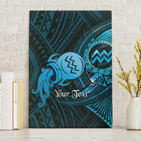 Personalised Polynesia Zodiac Aquarius Canvas Wall Art Galaxy Polynesian Pattern Chest Tattoo Style