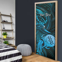 Personalised Polynesia Zodiac Aquarius Door Cover Galaxy Polynesian Pattern Chest Tattoo Style