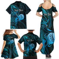 Personalised Polynesia Zodiac Aquarius Family Matching Summer Maxi Dress and Hawaiian Shirt Galaxy Polynesian Pattern Chest Tattoo Style LT14 - Polynesian Pride