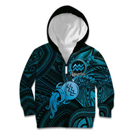 Personalised Polynesia Zodiac Aquarius Kid Hoodie Galaxy Polynesian Pattern Chest Tattoo Style