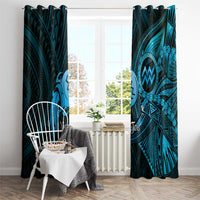 Personalised Polynesia Zodiac Aquarius Window Curtain Galaxy Polynesian Pattern Chest Tattoo Style