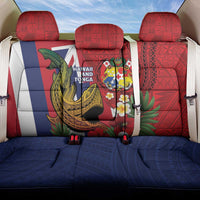 Hawaii And Tonga Back Car Seat Cover Shark Tattoo With Tongan Coat Of Arms LT14 One Size Red - Polynesian Pride