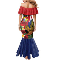 Hawaii And Tonga Family Matching Mermaid Dress and Hawaiian Shirt Shark Tattoo With Tongan Coat Of Arms LT14 - Polynesian Pride