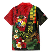 Hawaii And Tonga Family Matching Mermaid Dress and Hawaiian Shirt King Kamehameha Tribal Ngatu Pattern LT14 - Polynesian Pride