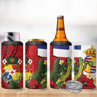 Hawaii And Tonga 4 in 1 Can Cooler Tumbler King Kalakaua Tribal Gecko Tongan Ngatu LT14 - Polynesian Pride