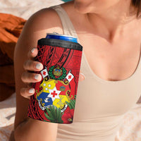 Hawaii And Tonga 4 in 1 Can Cooler Tumbler King Kalakaua Tribal Gecko Tongan Ngatu LT14 - Polynesian Pride