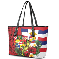 Hawaii And Tonga Leather Tote Bag King Kalakaua Tribal Gecko Tongan Ngatu LT14 - Polynesian Pride