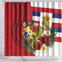Hawaii And Tonga Shower Curtain King Kalakaua Tribal Gecko Tongan Ngatu LT14 - Polynesian Pride