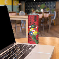 Hawaii And Tonga Skinny Tumbler King Kalakaua Tribal Gecko Tongan Ngatu LT14 - Polynesian Pride