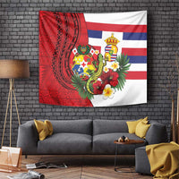 Hawaii And Tonga Tapestry King Kalakaua Tribal Gecko Tongan Ngatu LT14 Red - Polynesian Pride