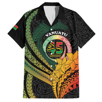 Personalised Vanuatu Independence Day Family Matching Off Shoulder Maxi Dress and Hawaiian Shirt July 30 Pig Tusk Long God Yumi Stanap LT14 Dad's Shirt - Short Sleeve Black - Polynesian Pride