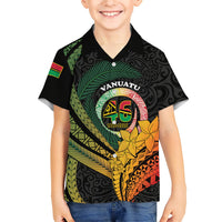 Personalised Vanuatu Independence Day Kid Hawaiian Shirt July 30 Pig Tusk Long God Yumi Stanap LT14 Kid Black - Polynesian Pride